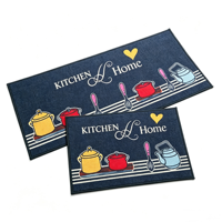 Lot de 2 tapis de cuisine antidérapants et rembourrés, résistants aux taches, lavables, en polyester de épaisseur moyenne, pour évier de cuisine