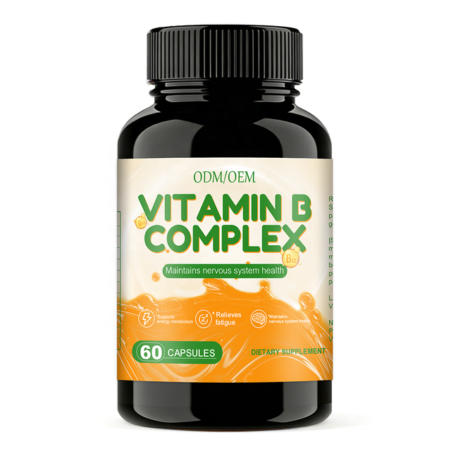 OEM Vitamin B Complex Capsules Supports Energy Metabolism Nervous System Health Adult Vitamin Supplement 60 Capsules/Bottle for