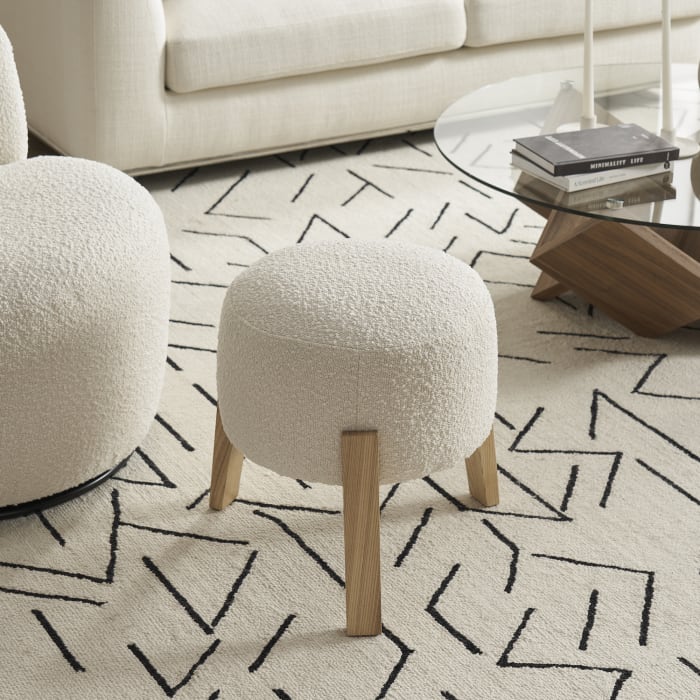 New indoor furniture wood base ottoman lovely high-quality  living room armchair stool