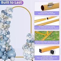 Support d'arche en alliage d'aluminium pour décorations de fêtes d'anniversaire ou de mariage avec ensemble de couverture