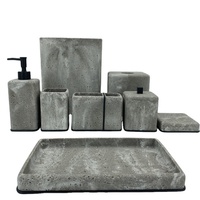 Accessoire de bain de style classique accessoires de meubles de salle de bain 8 pièces accessoires de salle de bain en résine articles avec effet marbre