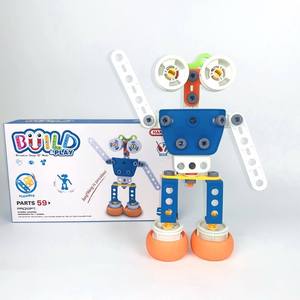 Jouets robots éducatifs STEAM créatifs à assembler avec des vis et des écrous, entraînement à la motricité fine pour les enfants, blocs de construction DIY - Product Image 1