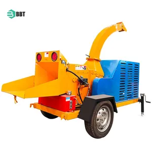 High Efficient Industrial Wood Sawdust Making Machine Diesel Engine Shredder Mobile Hardwood Log Wood Chipper Machine