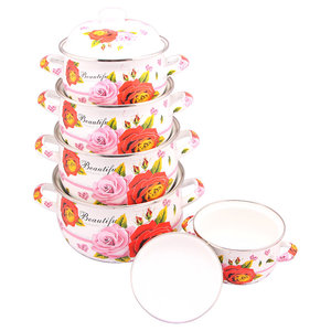 Vente flash : Casserole en émail de 18 à 26 cm, ustensiles de cuisine, pot à soupe, style classique, ustensiles de cuisine de camping, pot en émail durable, cuisine turque - Product Image 2