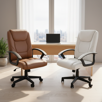 Chaise de bureau de direction ergonomique pivotante à dossier haut, réglable en hauteur, avec accoudoirs fixes, pour ordinateur, économique