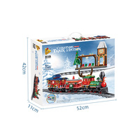 ABS 1217PCS Blocs colorés de Noël Piste Télécommande Vitesse Réglable Xmas Train Station