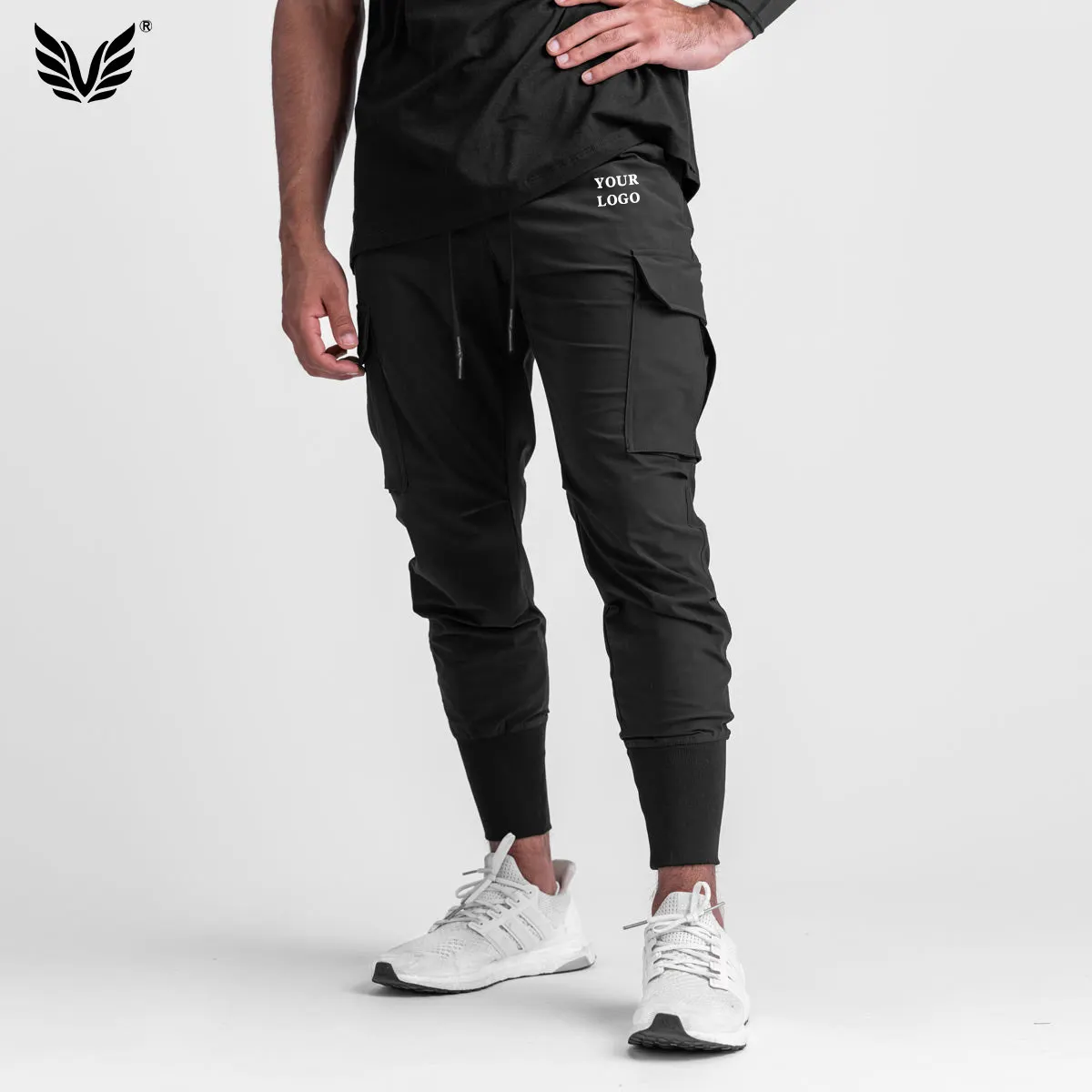 High Quality Nylon Men's Joggers with Mesh Pockets and Cargo Pants Sports Wear for men's