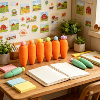 Surligneurs personnalisables en forme de carotte, 6 couleurs, pour dessin DIY