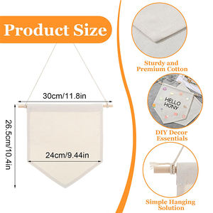 لافتة قماشية قطنية مخصصة مع عمود خشبي للتعليق على الحائط، مطبوعة رقميًا بتصميم ونص مخصص، هدية صديقة للبيئة لحفلات أعياد الميلاد - Product Image 2