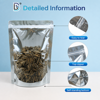 Lebei Packing Nouveauté 2026 Sachet Doypack refermable en Mylar argenté avec fenêtre pour aliments et céréales