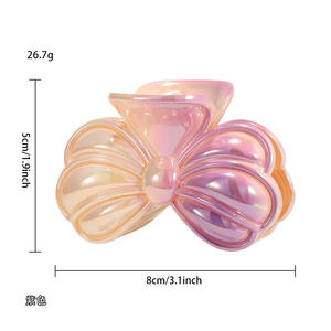 Pinza para el pelo de mujer con diseño de tiburón en degradado de colores, lazo bonito, accesorio de plástico para verano - Product Image 5