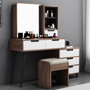 Tocador Nórdico Personalizable de MDF con Luz LED Integrada, Cajonera y Comodino para Dormitorio - Product Image 1