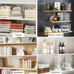 12pcs Acrylique Étagère Diviseur Plastique Acrylique Placard Étagère Diviseur - Product Image 5