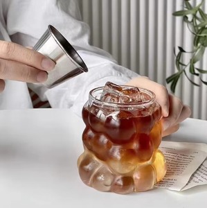 Taza de vidrio con forma de uva de viaje de borosilicato alto estilo Ins con mango bonito juego de café y leche de té resistente al calor - Product Image 3