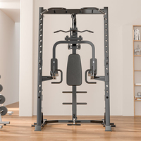 Machine Smith pour la musculation à domicile, rack multifonctionnel avec croisement de câbles pour la musculation et l'entraînement complet du corps