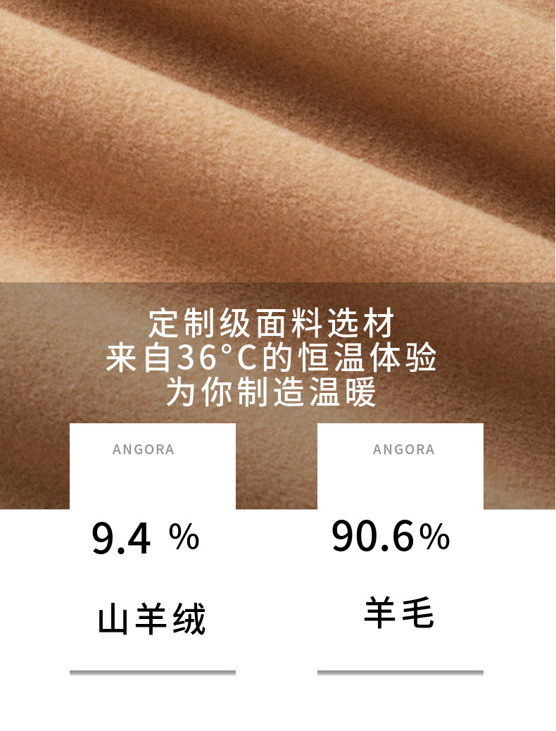 Black cashmere coat women's long 2022 new autumn and winter stand collar high-end  style