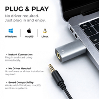 COMTANG BH04 3,5mm HiFi USB Externe Soundkarte Aluminiumgehäuse 16bit48kHz Plug&Play Windows Mac Linux Mikrofon Großhandel OEM