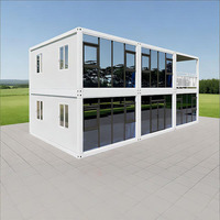 Maisons conteneurs résidentielles modernes à bas prix, maisons préfabriquées à 2 étages, maisons conteneurs détachables avec mur-rideau en verre