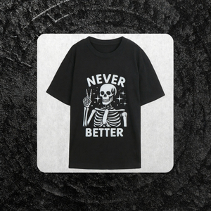 OEM ODM Skeleton <b>T</b> <b>Shirt</b> <b>Funny</b> Sarcastic Mental Health Tee Vintage Distressed Black Crew Neck Short Sleeve <b>Men</b> - Product Image 3