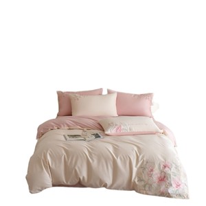 1688 100 Count Cotton <b>Bedding</b> <b>Set</b> Embroidered Floral Design For Four Seasons Use - Product Image 5