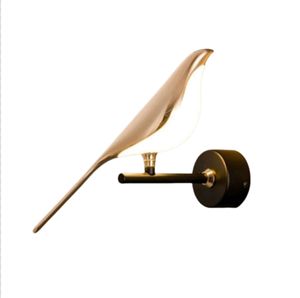 Lampe murale d'ambiance moderne et simple en aluminium pour chambre à coucher Éclairage domestique de luxe LED Bird Magpie Applique murale d'ambiance pour fond de télévision Applique murale de chevet - Product Image 6