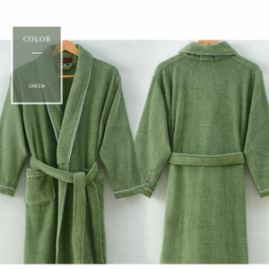 Women 100% Cotton Terry Bathrobe Comfortable Breathable Long Bath <b>Robe</b> with Drawstring Closure Casual Home & Sleepwear - Product Image 4