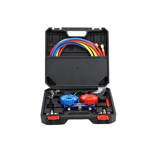 Kit de medidor de refrigerante para aire acondicionado de coche con manómetro R134a y válvula doble para reparación de aire acondicionado de vehículos - Product Image 1