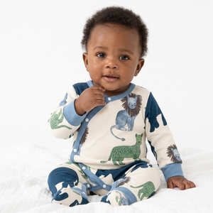 Mameluco de Bebé Unisex Ecológico de Algodón Orgánico con Estampado Animal, Transpirable, con Cierre de Tirón, Opción de Logotipo Personalizado - Product Image 1
