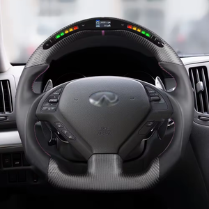 <span class=keywords><strong>Volant</strong></span> de voiture de course à LED en fibre de carbone véritable pour Infiniti G37 G37x Coupé Sedan <span class=keywords><strong>G25</strong></span> G35 Q60 QX50 2007 Q40 2013, 2015 - Product Image 2