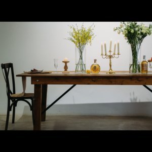 Mesa de granja de madera maciza plegable de comedor de lujo con diseño de campo francés de gran venta - Product Image 1