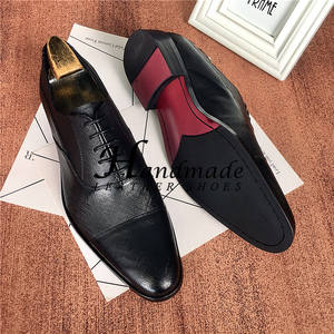 Chaussures à bout capuchonné en trois parties, chaussures Oxford pour hommes en cuir pleine fleur, pour affaires, formelles et décontractées, chaussures de costume - Product Image 4