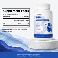 Capsules de zinc, formule minérale essentielle, flacon de 120 unités pour le soutien nutritionnel quotidien des adultes, certifié HACCP, OEM/ODM disponible