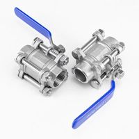 Vanne à boisseau sphérique manuelle filetée en acier inoxydable 304/316 JIEXIN, 3 pièces, NPT/BSP, G ODM/OEM, joint PTFE, garantie 3 ans, DN8-DN100