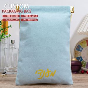 Canvas Cotton <b>Pouch</b> Bag Reusable Shopping Grocery Bags <b>Drawstring</b> Garments Candle Packaging Customizable Logos Craft Recyclable - Product Image 1