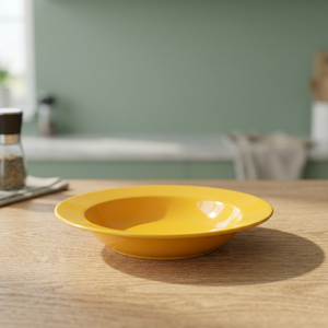 Tazón Redondo de Cerámica Amarillo para Servir, Diseño Minimalista, Apto para Lavavajillas, para Uso Diario - Product Image 1