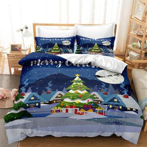 Noël neige ensemble de literie 3d housse de <span class=keywords><strong>couette</strong></span> ensembles <span class=keywords><strong>couette</strong></span> lit double <span class=keywords><strong>reine</strong></span> roi taille unique luxe dessin animé cadeau cerf - Product Image 5
