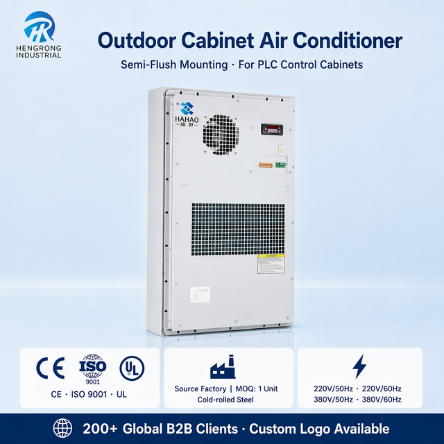 Hahao IP55 500W Industrial Outdoor Cabinet Air Conditioner Hitachi Compressor Server Rack Telecom Cooling Side Mount CE RoHS