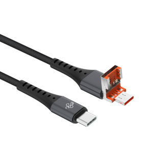 Cable de Datos Multifunción Convertible USB-A/USB-C a USB-C de 60W con Carga Rápida 2 en 1, el Más Vendido, para Teléfono, Reloj Inteligente y Tableta - Product Image 3