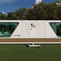 Maison Capsule Mobile avec Décoration Raffinée, Salle de Bain, Cuisine, Chambre, Hôtel Mobile, Airbnb, Complexes, Glamping, Hébergement Familial