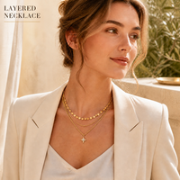 Collier pendentif en zircon à trois couches en forme de poire, étoile et cœur, ensemble de colliers superposés pour femmes, bijoux de mode