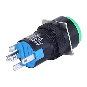 Botón de luz pulsador momentáneo y autoblocante redondo de 16MM Interruptor de encendido Contacto plateado 1NO1NC 5V 12V 24V 220V Restablecimiento 5 pines de potencia - Product Image 4