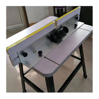 RT015 Mesa de Trabajo Abatible para Fresadora, Banco de Trabajo Doméstico para Carpintería, Herramientas de Trabajo en Madera, Placa de Aleación de Aluminio, Fuente de Alimentación Manual