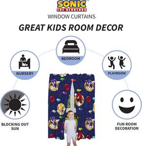 Offre Spéciale Rideaux Sonic The Hedgehog pour Chambre d'Enfant, <span class=keywords><strong>Salon</strong></span> et Salle de Jeux – 2 Panneaux Personnalisables - Product Image 4