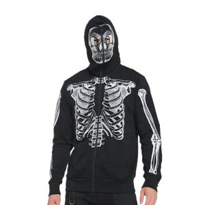<span class=keywords><strong>Felpa</strong></span> <span class=keywords><strong>con</strong></span> cappuccio <span class=keywords><strong>con</strong></span> cerniera intera Skeleton nero OEM Y2k Premium felpe <span class=keywords><strong>con</strong></span> cappuccio da uomo - Product Image 1