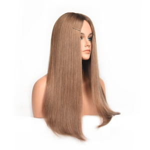 Perruque médicale de haute qualité, faite à la main avec trame, nouée à la main, sans colle, en cheveux vierges, avec dentelle transparente pour les patients atteints d'alopécie. - Product Image 3