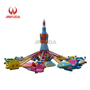 Manège extérieur coloré sur le thème des fusées à commande manuelle, équipement d'amusement extérieur pour enfants, directement de l'usine - Product Image 4