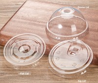 Gobelets jetables en plastique PET transparents avec logo personnalisé, pour boissons froides, vente en gros, avec couvercles dôme, pour les smoothies.