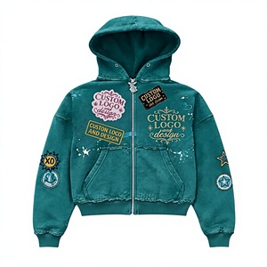 Sweat à capuche streetwear en molleton de coton, coupe oversize à épaules tombantes, coupe carrée, avec impression, broderie et effets de lavage disponibles, MOQ 10 - Product Image 1