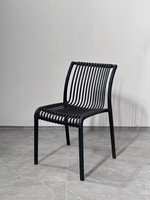 Chaise de jardin en plastique H-355 empilable sans accoudoirs, mobilier d'extérieur traditionnel pour hôtel, cuisine, école