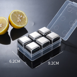 Cubes de glace réutilisables en acier inoxydable 304 pour boissons fraîches, accessoires de bar, pierres à <span class=keywords><strong>whisky</strong></span> - Product Image 6